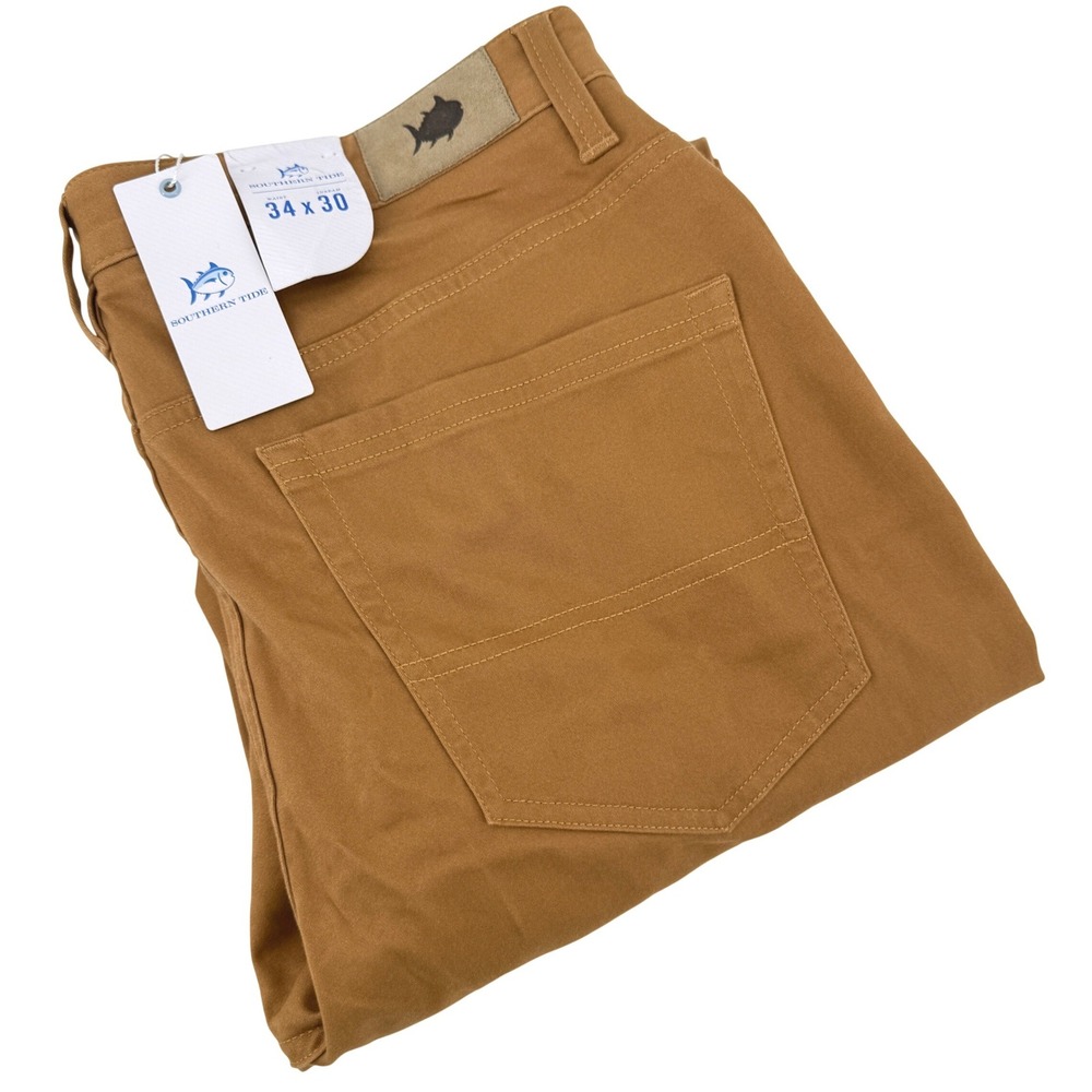 NEW Southern Tide Sullivan Pant Men 34x30 5 Pocket Pant Hazelnut Khaki Stretch
